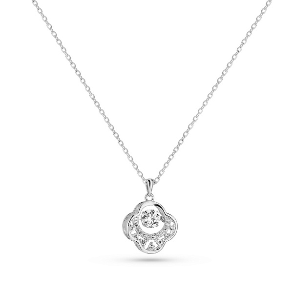 Серебряное колье Клевер с фианитами (арт. 7507/2273) – изображение 1