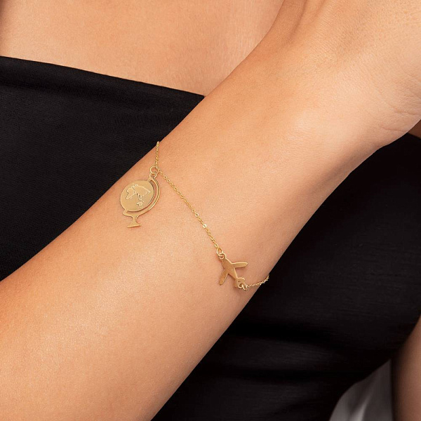 Браслет из желтого золота с подвеской (арт. 326962ж) – изображение 2