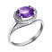 Серебряное кольцо с аметистом и фианитами (арт. 7501/2298А) – изображение 1