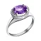 Серебряное кольцо с аметистом и фианитами (арт. 7501/2298А) – изображение 1