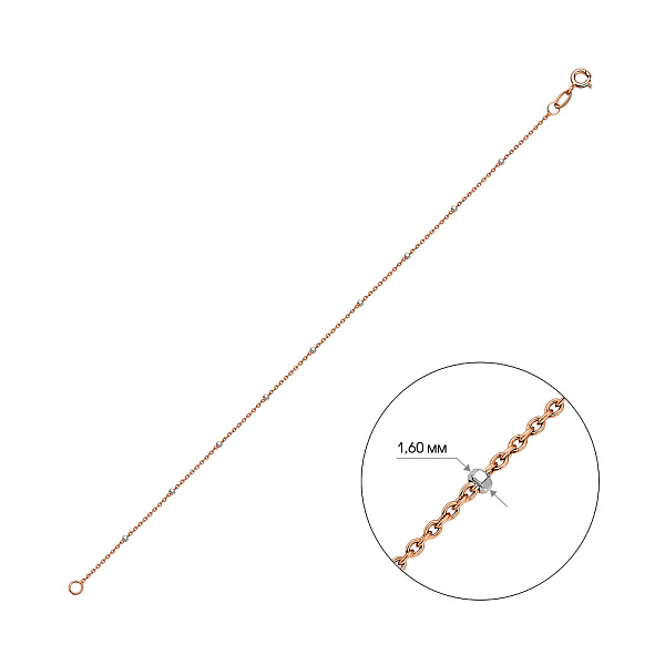 Золотой браслет без камней с родированием (арт. ц3110401р) – изображение 2