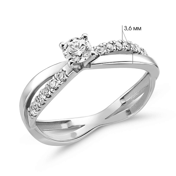 Каблучка з білого золота з діамантами (арт. К011328030б) – зображення 5