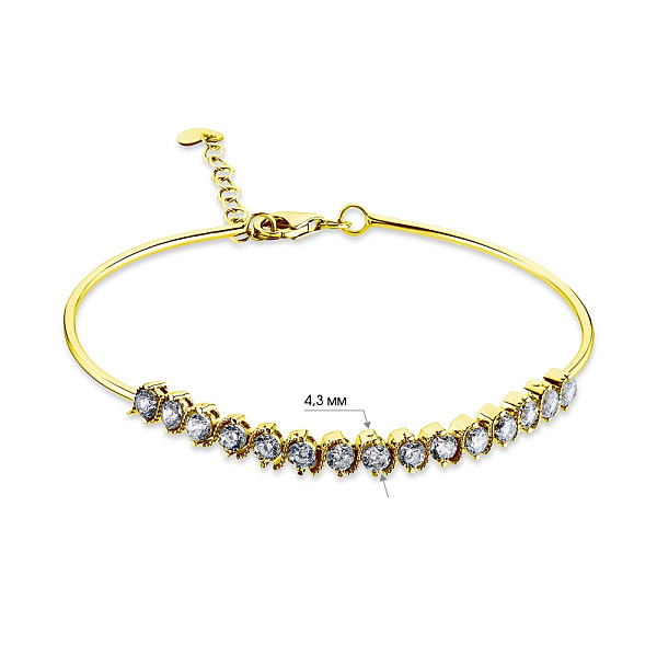 Браслет з жовтого золота з фіанітами (арт. 323106ж) – зображення 2