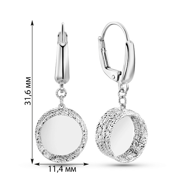 Золотые серьги-подвески Francelli (арт. 1091276б) – изображение 4