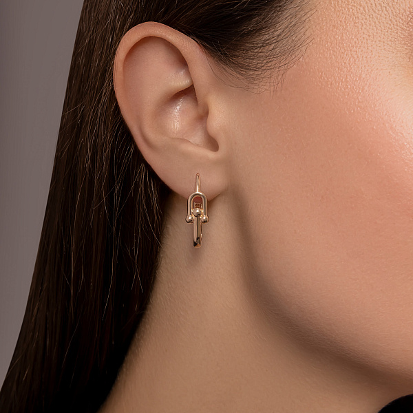 Серьги из красного золота без камней (арт. 1092126) – изображение 5