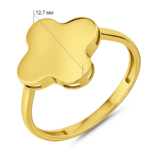 Кольцо Клевер из желтого золота (арт. 141174ж) – изображение 2