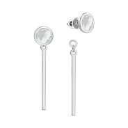 Золотые серьги трансформеры Лýна с эмалью (арт. 110616беп)