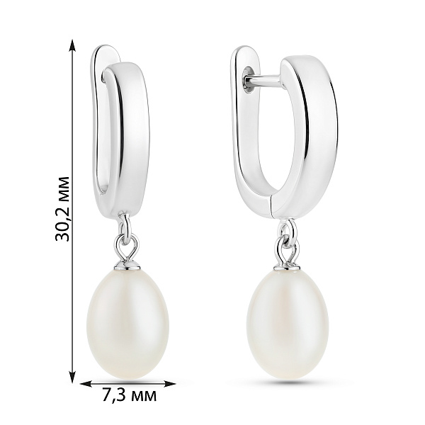 Серебряные серьги с жемчугом (арт. 7502/2110583жб) – изображение 2