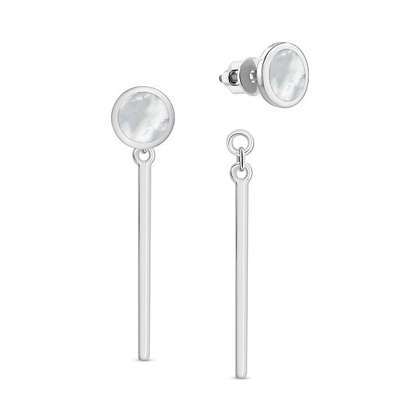 Золотые серьги трансформеры Лýна с эмалью (арт. 110616беп) – изображение 1