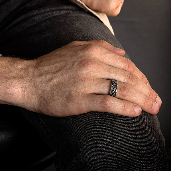 Каблучка зі срібла з орнаментом (арт. 7901/1685) – зображення 3