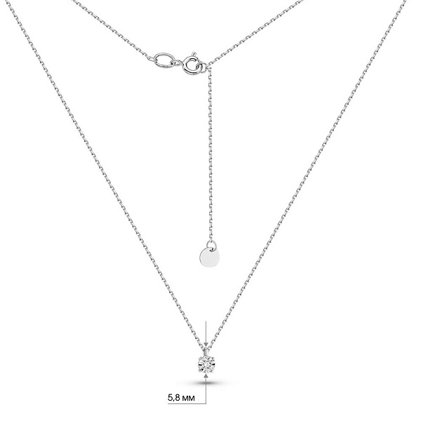 Кольє з білого золота з діамантом (арт. Ц011667005б) – зображення 3