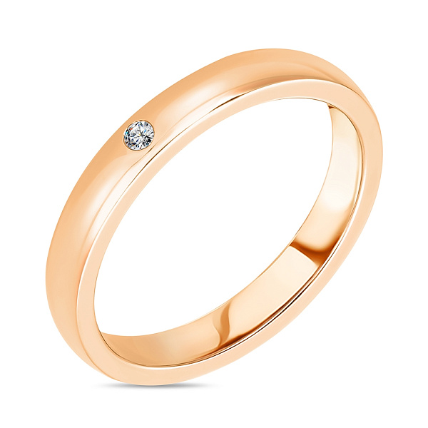 Обручка Європейка з червоного золота з діамантом (арт. К239207) – зображення 1