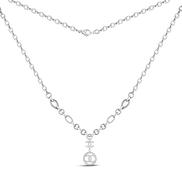 Колье из белого золота с фианитами (арт. 351375б) – изображение 2