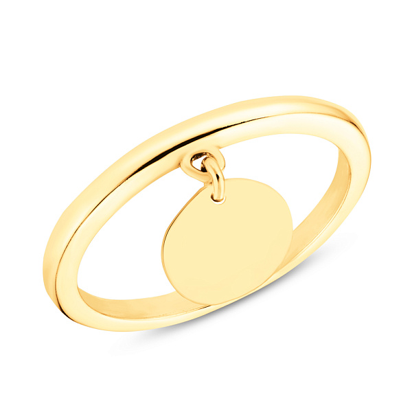 Каблучка "Монета" з жовтого золота з підвіскою (арт. 154784ж) – зображення 1