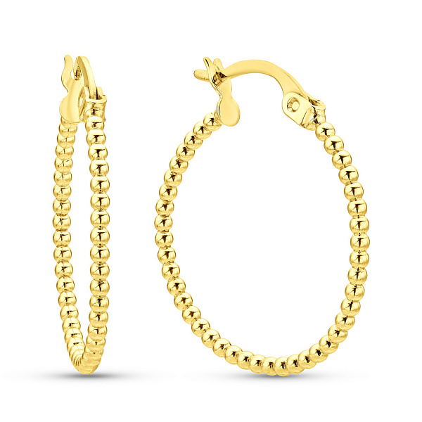 Золотые серьги-кольца без камней (арт. 109523/25ж) – изображение 1