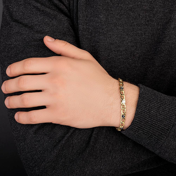 Браслет з жовтого золота з родіюванням (арт. 326492жр) – зображення 3