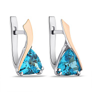 Фото Срібні сережки з аквамарином (арт. 7202/681Амсп)