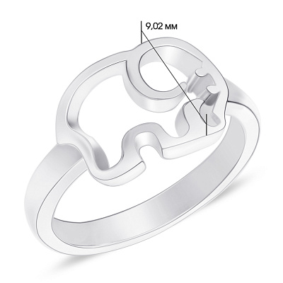 Серебряное кольцо «Слоник» без камней  (арт. 7501/4268)