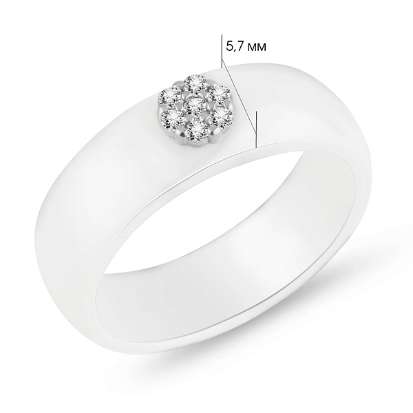 Кольцо из керамики и золота с бриллиантами (арт. К011229010бб) – изображение 4