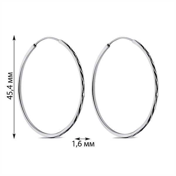 Серебряные серьги без камней (арт. 7502/9824/45) – изображение 2