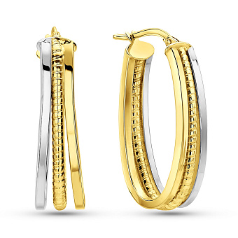 Фото Сережки из желтого и белого золота (арт. 1091625/25жб)