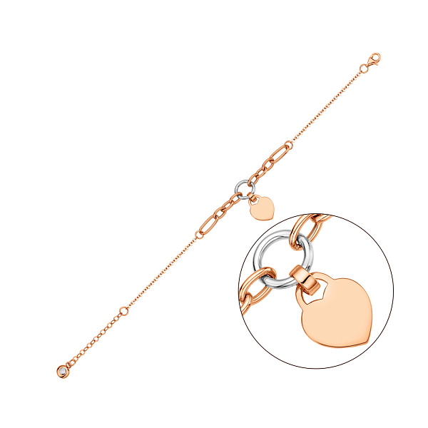 Браслет з червоного і білого золота з підвіскою (арт. 326334кб) – зображення 1