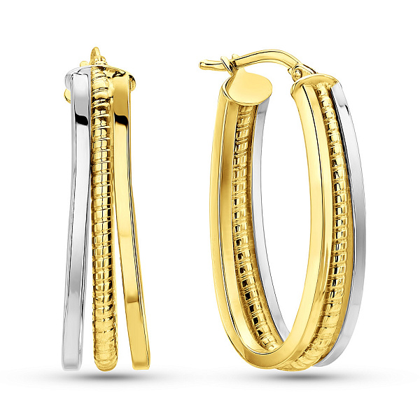 Сережки из желтого и белого золота (арт. 1091625/25жб) – изображение 1