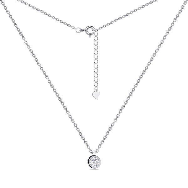 Серебряное колье с подвеской с фианитом (арт. 7507/792) – изображение 2