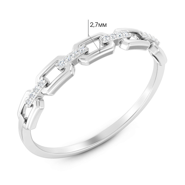 Кольцо из белого золота с бриллиантами (арт. К011384005б) – изображение 3