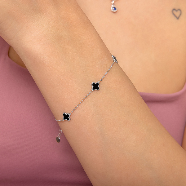 Браслет з білого золота з емаллю (арт. 341211беч) – зображення 2