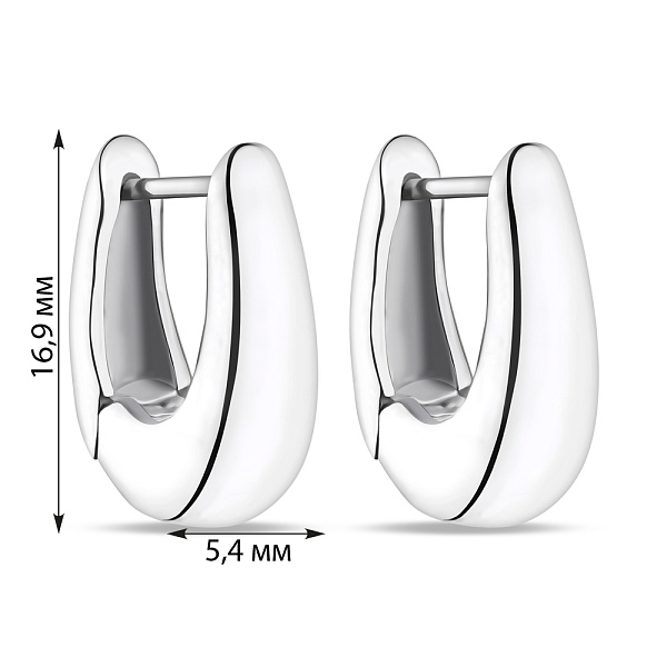 Серьги из серебра без камней  (арт. 7502/2350) – изображение 2