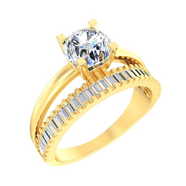 Золота каблучка для заручин з фіанітами (арт. 140414ж) – зображення 1