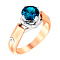 Золота каблучка з топазом і фіанітами Blue Ocean (арт. 140748Пл)