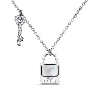 Кольє зі срібла з перламутром і з фіанітами (арт. 7507/1371п)