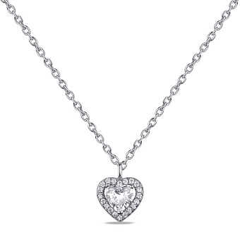 Фото Серебряное колье Сердце с фианитами (арт. 7507/1866)