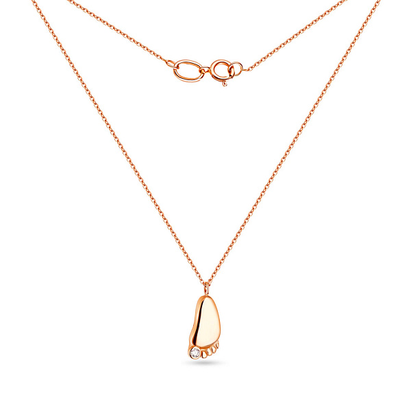 Кольє «Ніжка» з червоного золота з фіанітом (арт. 351107) – зображення 2