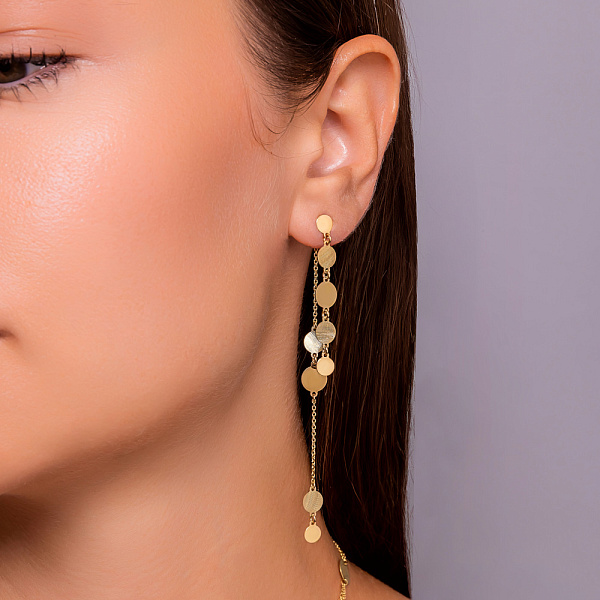 Серьги из желтого золота с подвесками (арт. 1092075ж) – изображение 2