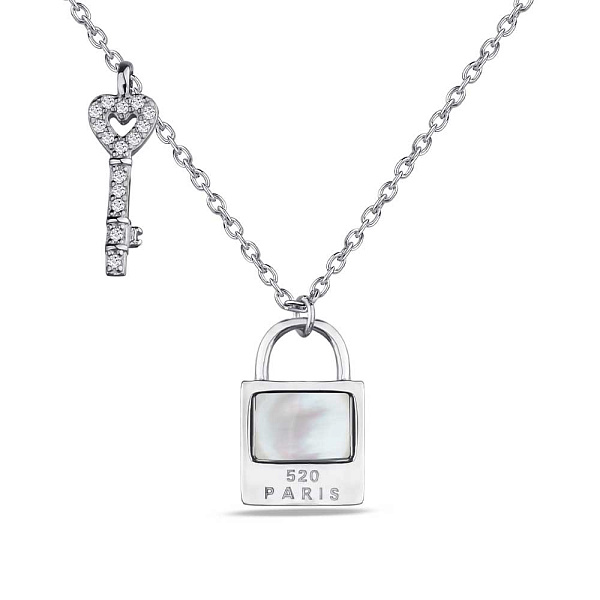 Колье из серебра с перламутром и с фианитами (арт. 7507/1371п) – изображение 1