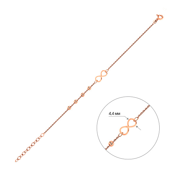 Золотой браслет Бесконечность (арт. 326498) – изображение 5