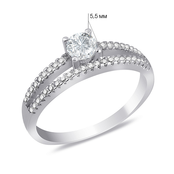 Серебряное кольцо с фианитами (арт. 7501/7067) – изображение 2