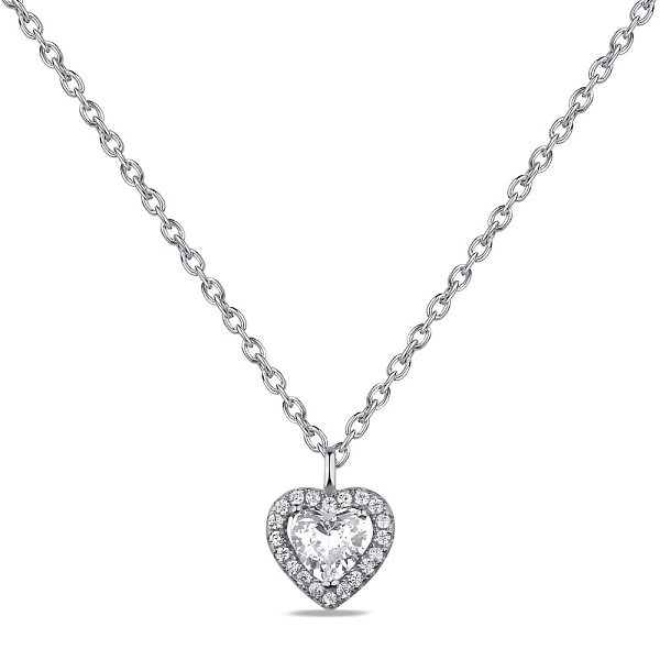 Серебряное колье Сердце с фианитами (арт. 7507/1866) – изображение 1