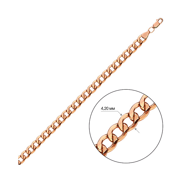 Браслет из красного золота плетения Панцирное (арт. 311003) – изображение 2