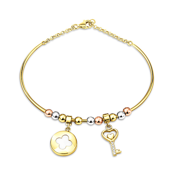 Золотий браслет з перламутром і фіанітами (арт. 323094жбпП2) – зображення 1