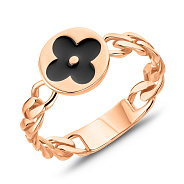 Фото Золотое кольцо с эмалью (арт. 155874еч)