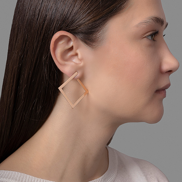Сережки-пусеты из красного золота (арт. 1101180) – изображение 3