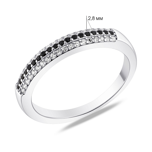 Серебряное кольцо с фианитами (арт. 7501/8879ч) – изображение 2
