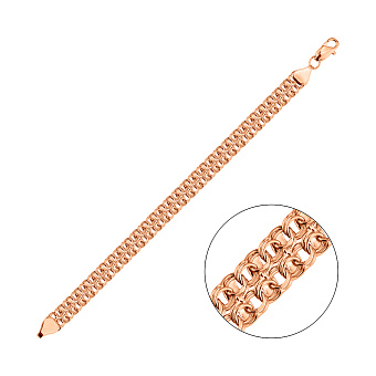 Фото Золотий ланцюговий браслет плетіння Бісмарк (арт. ц305191Д)