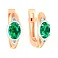 Золотые серьги с изумрудом (арт. 119100Пи) – изображение 1