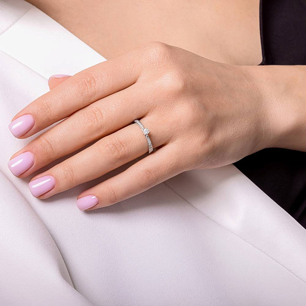 Золотое кольцо с бриллиантами (арт. К341429020б) – изображение 3