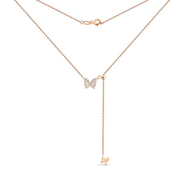 Золоте кольє Метелики з фіанітами (арт. 361223) – зображення 2